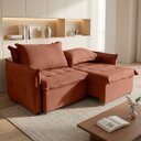 Ver imagem 1 de Sofá Cama 2 Lugares Singapura Reclinável 190cm em Bouclê com Catraca Reforçada e 2 Almofadas:Terraco