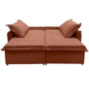 Ver imagem 6 de Sofá Cama 2 Lugares Singapura Reclinável 190cm em Bouclê com Catraca Reforçada e 2 Almofadas:Terraco