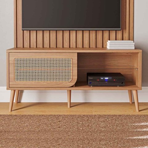 Rack para Tv até 55" 135cm com 01 Porta de Correr 100% Mdf Tb312 Dalla Costa-freijó