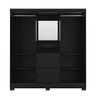 Guarda-roupa Casal com Espelho 2 Portas de Correr 4 Gavetas Finley 184 Cm - Preto - 1
