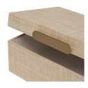 Ver imagem 3 de Kit Caixas Decorativas em Mdf Bege Claro com Puxador Dourado – 2 Peças