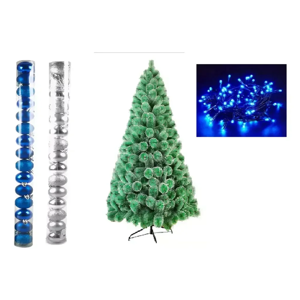 Arvore de Natal Pinheiro Nevada 1,2 Metros 90 Galhos com Enfeites