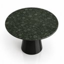 Ver imagem 2 de Mesa de Jantar Cone Redondo 150 cm Tampo Mármore Verde Guatemala Base Laca Preta