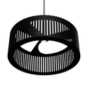 Ver imagem 2 de Luminária Pendente Vênus Modelo Ripado -:Preta