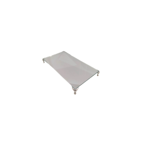 Bandeja em Espelho Prata 12x22cm com Pés Metálicos Prata