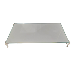 Bandeja em Espelho Prata 12x22cm com Pés Metálicos Prata - 2