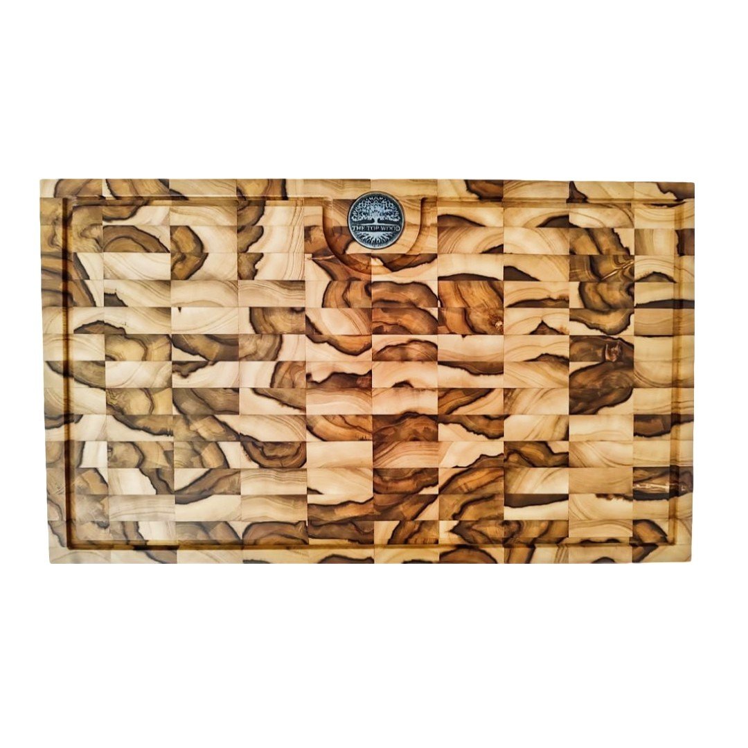 Tábua de Corte End Grain de Madeira Teca Maciça 50x30x3,5 - 6