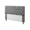 Ver imagem 1 de Cabeceira para Cama Box King 195cm Mirage c/ Capitonê Suede Cinza - LM DECOR