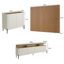 Ver imagem 4 de Rack com Painel e Buffet com Pés em Metal 360cm 100% Mdf Cor:louro e Luna com Preto