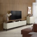 Ver imagem 1 de Rack com Painel e Buffet com Pés em Metal 360cm 100% Mdf Cor:louro e Luna com Preto