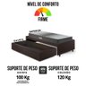 Base Box Cama Solteiro Sapateira Courino Linho Marrom e Colchão Dual Firrm Ecoflex 88x188 - 11