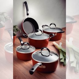 Jogo de Panelas Tramontina Mônaco Vermelho 5pçs Revestimento Starflon Premium e Siliconado - 2