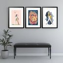Ver imagem 1 de Kit 3 Quadros Grandes Queen - 60x48cm:moldura Branca