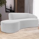 Ver imagem 7 de Sofá 4 Lugares Curvo Living Firenze Direito D02 Bouclê Branco 280cm B-53 - Lyam