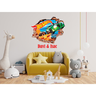Adesivo de Parede Buraco Falso Hot Wheels:65 X 60 Cm - 1