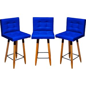 Kit 3 Banqueta Grace Para Cozinha Gourmet Ou Balcão Área Gourmet Pés Palito Corino