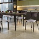 Ver imagem 4 de Conjunto 6 Cadeiras de Jantar Pés Café MD05 Mais Decor:Linho Claro/Argila