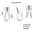 Ver imagem 2 de Cadeira Bistrô Tramontina Atlântida em Polipropileno Cinza Tramontina