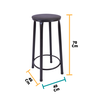 Banco Alto para Cozinha Americana Balcão Bar Area Gourmet:preto/preto - 1
