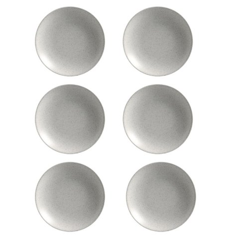 Prato Fundo Coup Organic Gray de Cerâmica 25cm 6 Unidades - Alleanza 7583-202