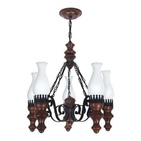 Lustre Rústico Envelhecido 5 Lâmpadas 805e