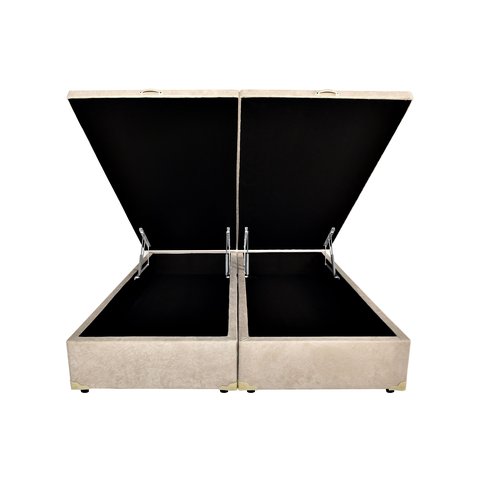 Cama Box Baú Queen Suede Bege 158x198x42
