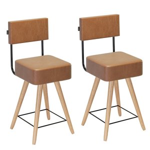 Kit 2 Cadeiras Sala de Jantar Área Externa Acabamento de Madeira Natural Florida - Cores - Amarula -