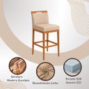 Ver imagem 4 de Kit 2 Banquetas Alta Cozinha Gourmet Estofada Linho:linho Bege