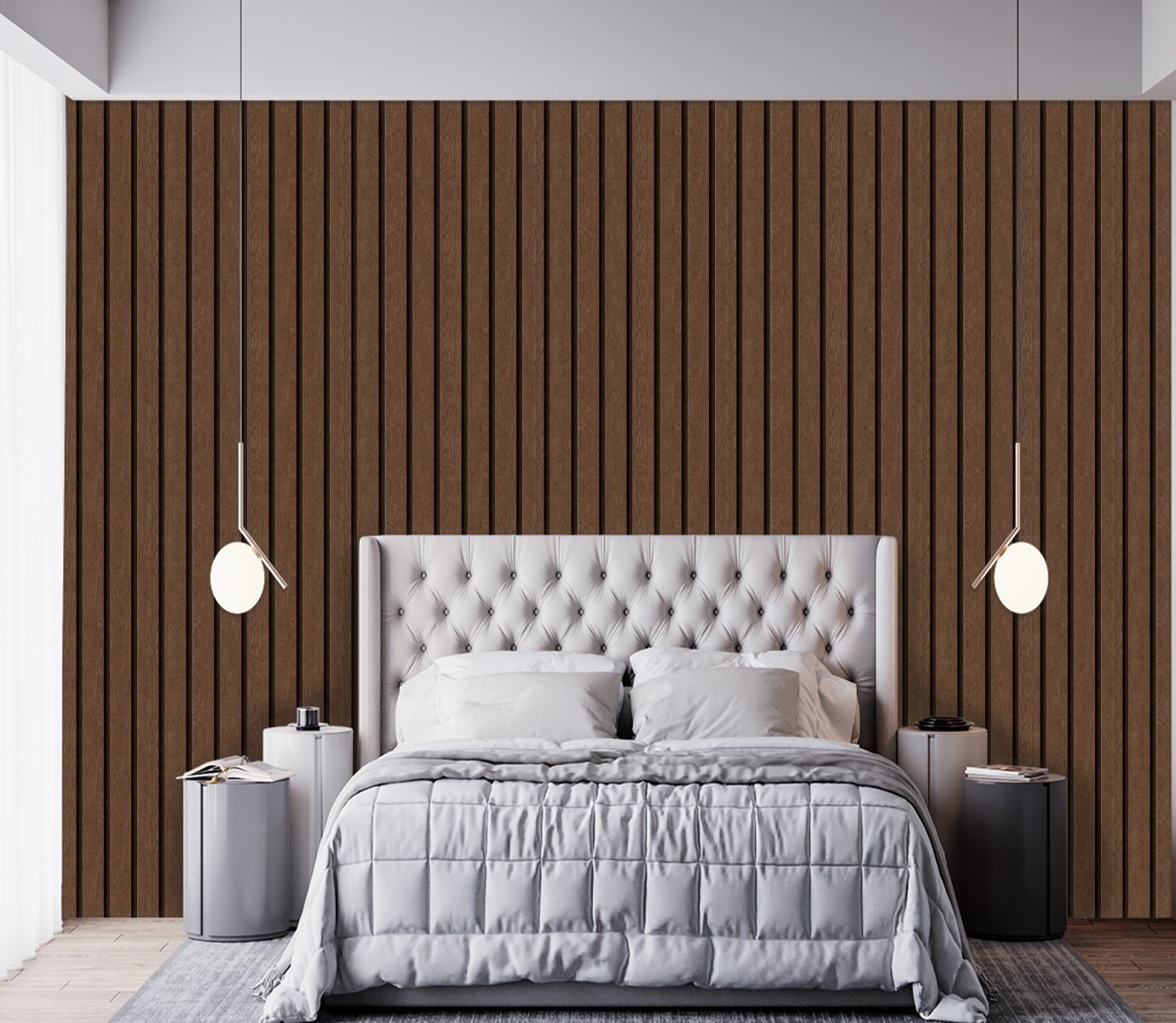 Papel de Parede Ripa Larga Estilo Madeira Peroba Escuro 6m - 2