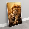 Quadro Decorativo Família Leão Leoa e Filhote Sala Quarto Casa Escritório - 3