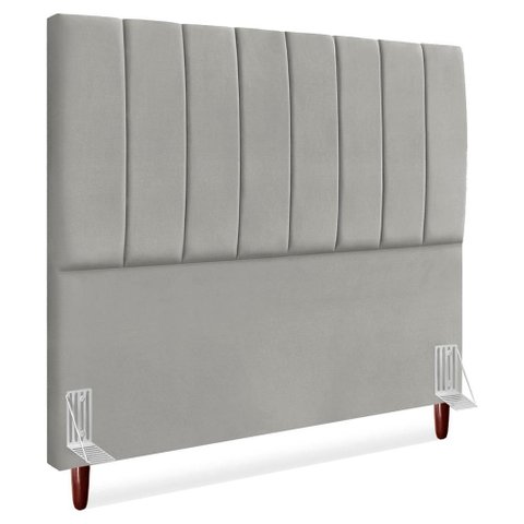Cabeceira Queen 160 Cm com Frame Carla Suede Cinza Claro Artte