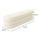 Ver imagem 6 de Banco Recamier Puff Cookie Baú 110 Cm - Zahav Estofados:off White