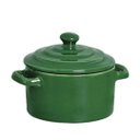 Ver imagem 1 de Mini Caçarola Cerâmica Verde Esmaltada 250ml Moderna Panelinha para Festa Buffet Servir