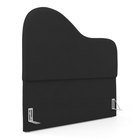 Cabeceira Orgânica Cama Box King Size Sea 195cm com Frame Suede Preto - Abmaza