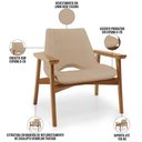Ver imagem 7 de Kit 02 Poltronas Decorativa Living Base Madeira Becker L02 Linho Bege Escuro