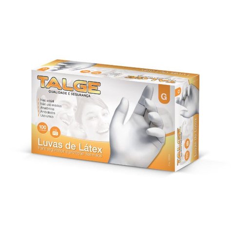Luva de Latex G talcada Talge cartucho com 100 un