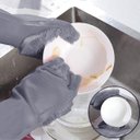 Ver imagem 4 de Luvas Térmicas para Lavar Louça em Silicone Cor Cinza