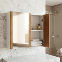 Ver imagem 2 de Armarinho de Banheiro 2 Portas com Espelho Branco Porta Nature