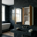 Ver mais imagens de Armarinho de Banheiro 2 Portas com Espelho Branco Porta Nature