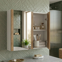 Ver imagem 5 de Armarinho de Banheiro 2 Portas com Espelho Branco Porta Nature