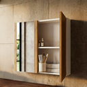 Ver imagem 4 de Armarinho de Banheiro 2 Portas com Espelho Branco Porta Nature