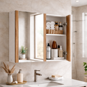 Ver imagem 1 de Armarinho de Banheiro 2 Portas com Espelho Branco Porta Nature