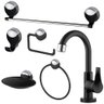 Kit Banheiro Preto Lavello Completo com Torneira Twist e Ducha Higiênica - 5