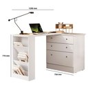 Ver imagem 4 de Cômoda com Mesa Giratória em L Comoda com Mesa Giratoria Gamer 3 Gavetas MDF Branco Qmovi