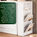 Ver imagem 3 de Cômoda com Mesa Giratória em L Comoda com Mesa Giratoria Gamer 3 Gavetas MDF Branco Qmovi