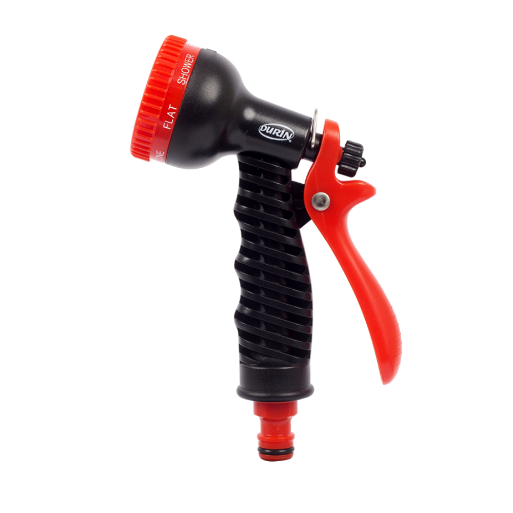 Hidropistola Standard 7 Funções Engate Rápido Cor Preto e Vermelho Durín