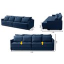 Ver imagem 3 de Sofá Cama Retrátil e Reclinável 2,10m com Molas Carol Veludo Azul Adonai Estofados