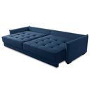 Ver imagem 3 de Sofá Cama Retrátil e Reclinável 2,10m com Molas Carol Veludo Azul Adonai Estofados