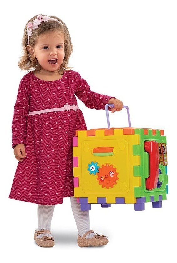Brinquedo Educativo Cubo Didático Grande Bebê 1 Ano Montessori - 2