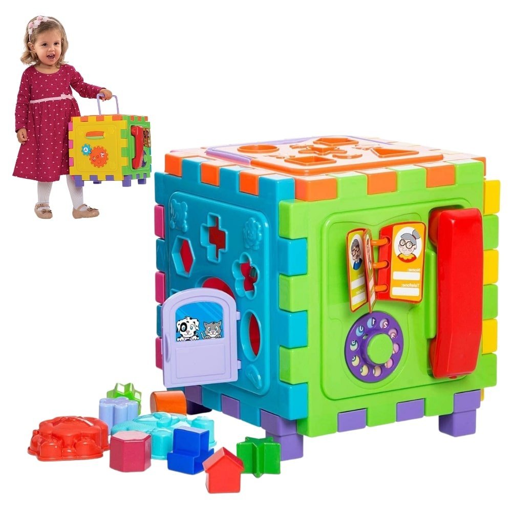 Brinquedo Educativo Cubo Didático Grande Bebê 1 Ano Montessori